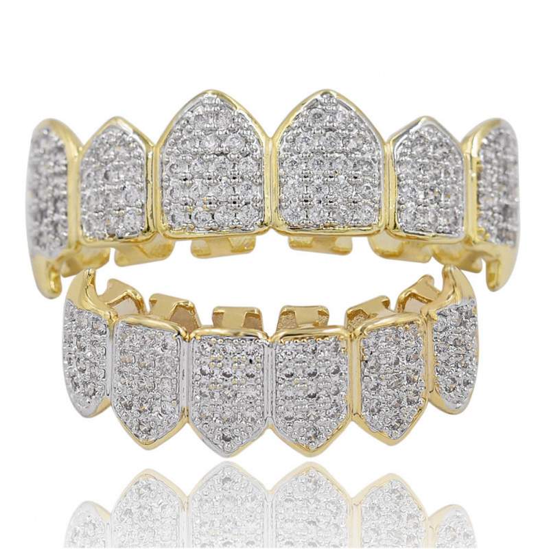 Body Jewelry High End - 高級感あふれるINS風ヒップホップ、欧米風ヒップホップゴールド歯飾り、牙飾りジュエリー、マイクロインレイゴールド歯装飾ギフト