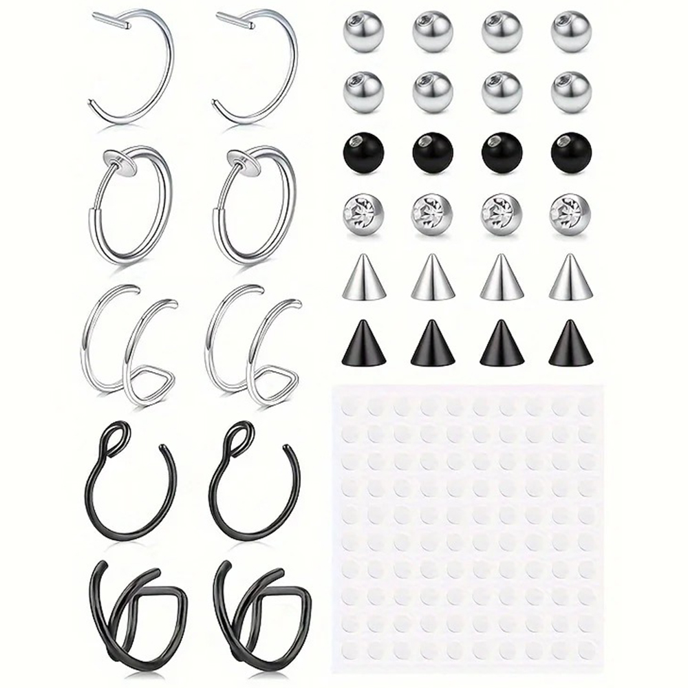 Body Jewelry Piercing - フェイクピアス、フェイクリップリング、フェイクノーズリング、フェイクスネークバイト、フェイクアイブロウピアス、イヤーカフクリップ、フェイクノーズイヤーリップスタッド