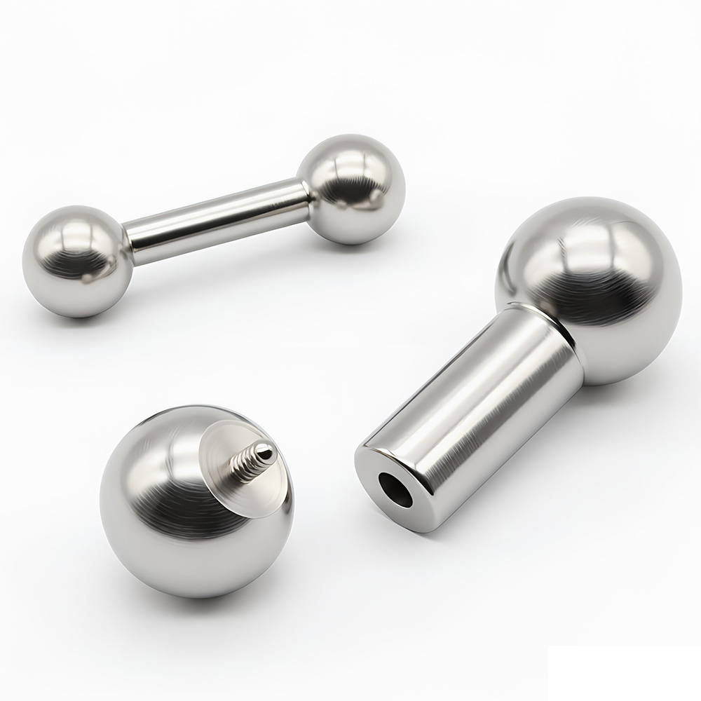Body Jewelry Nipple Rings - 1Pc 12G-00G ステンレス鋼ストレートバーベルピアス舌乳首リング大ゲージ雌ねじヘリックスローブピアスボール