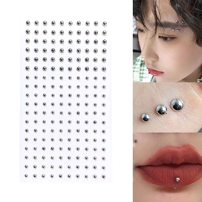 Body Jewelry Piercing - ダイヤモンドステッカー偽鼻ピアス自己粘着ラインストーン非ピアス目耳顔ボディジュエリー女性用ステッカークリスタル