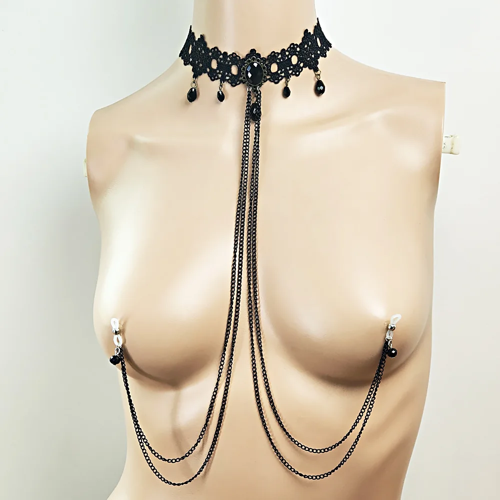 実用的でセクシーなニップルリングタッセルネックレスチェストチ - Body Jewelry Nipple Rings のレビューと価格