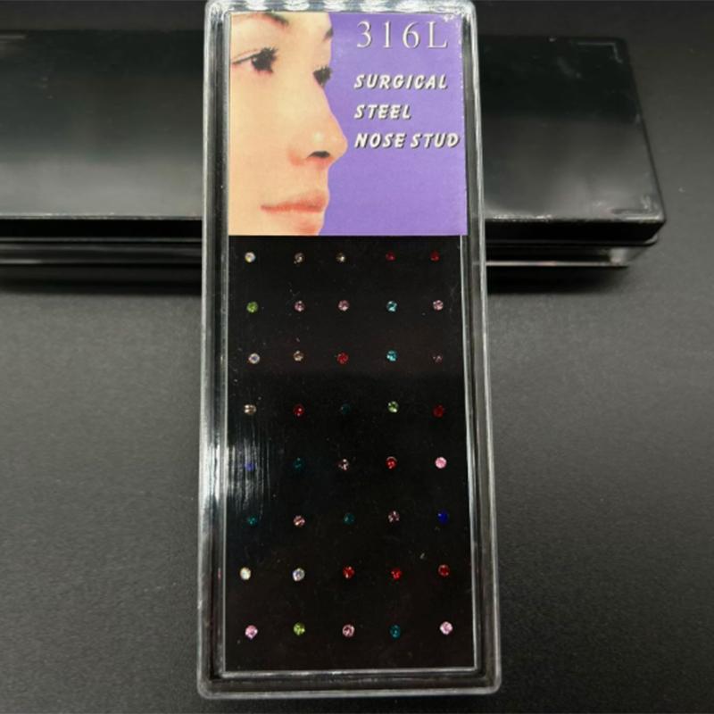 60個入り 新型ストレートノーズスタッド カーブドパック ク - Body Jewelry Nose Studs のレビューと価格