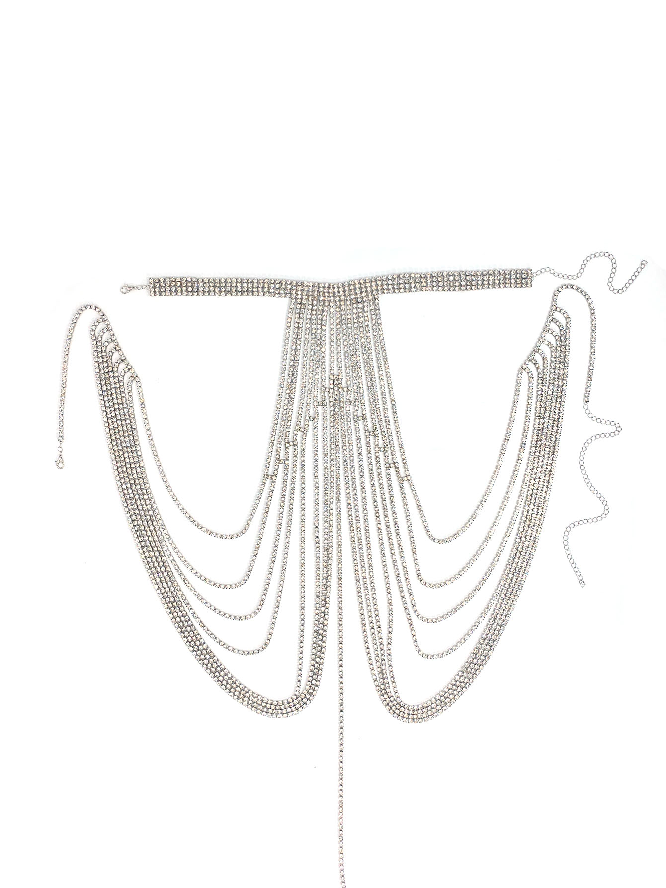 高級クリスタルチェストチェーン、レトロで高級感のある、多層ラ - Body Jewelry High End のレビューと価格