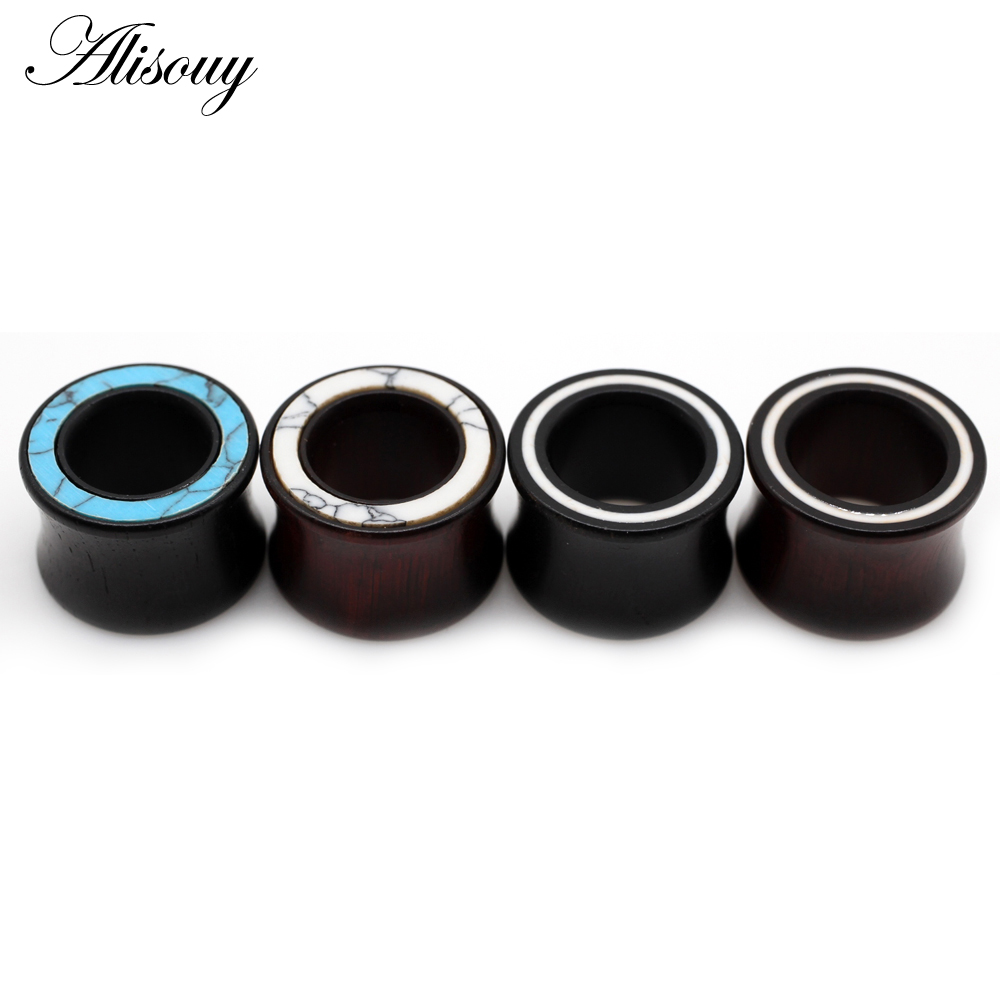 Alisouy-白い木製の耳栓,2個,ハイエンドのデザイン, - Body Jewelry High End のレビューと価格