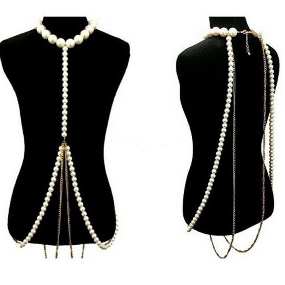 豪華なパールゴールドチェーンボディチェーン、ファッショナブル - Body Jewelry High End のレビューと価格