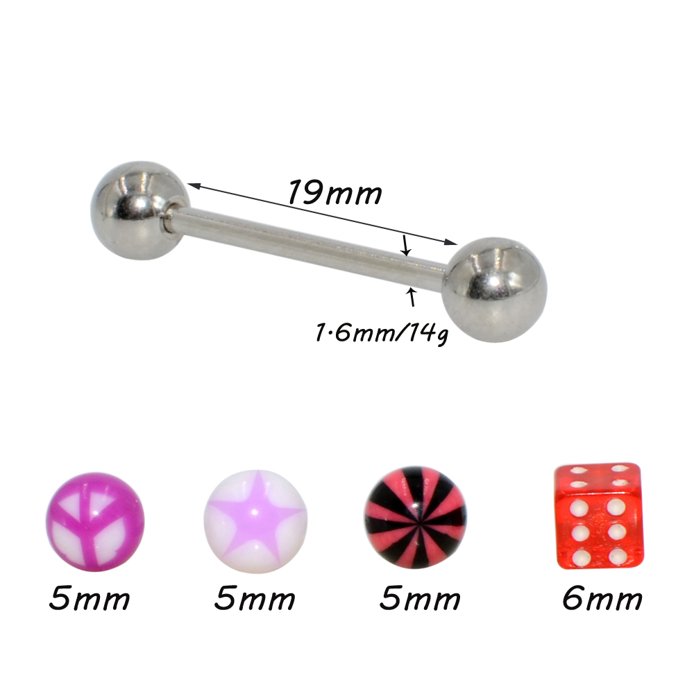 1 セット (5 個) サージカルステンレスバーアクリルボー - Body Jewelry Nipple Rings のレビューと価格
