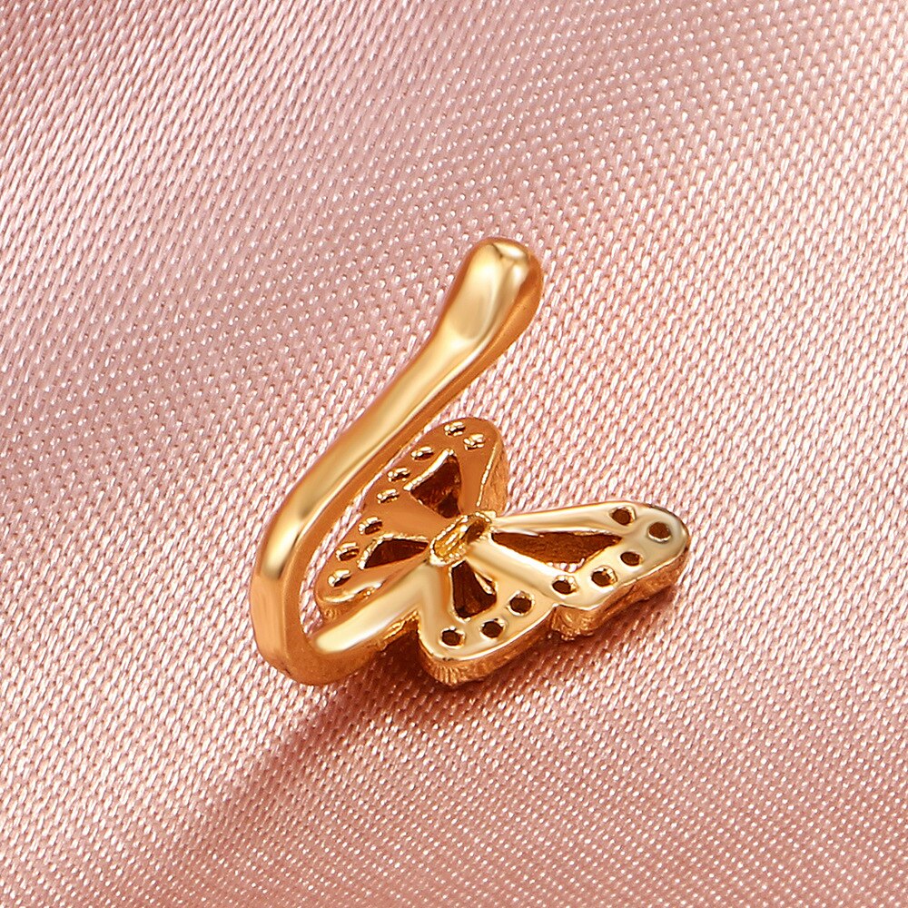 女性のための模造ノーズ,1ピース,真ちゅう製,統合された爪, - Body Jewelry Nose Studs のレビューと価格
