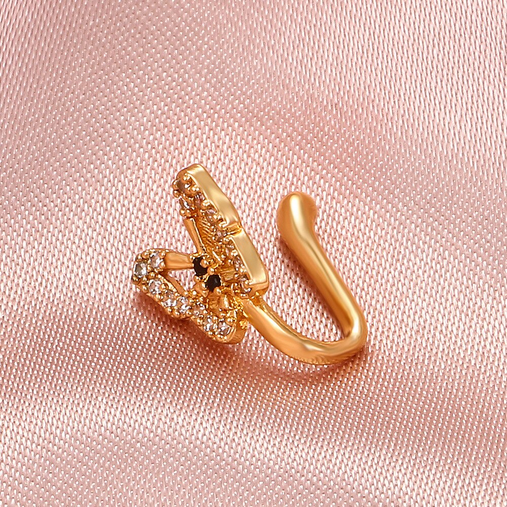 女性のための模造ノーズ,1ピース,真ちゅう製,統合された爪, - Body Jewelry Nose Studs のレビューと価格