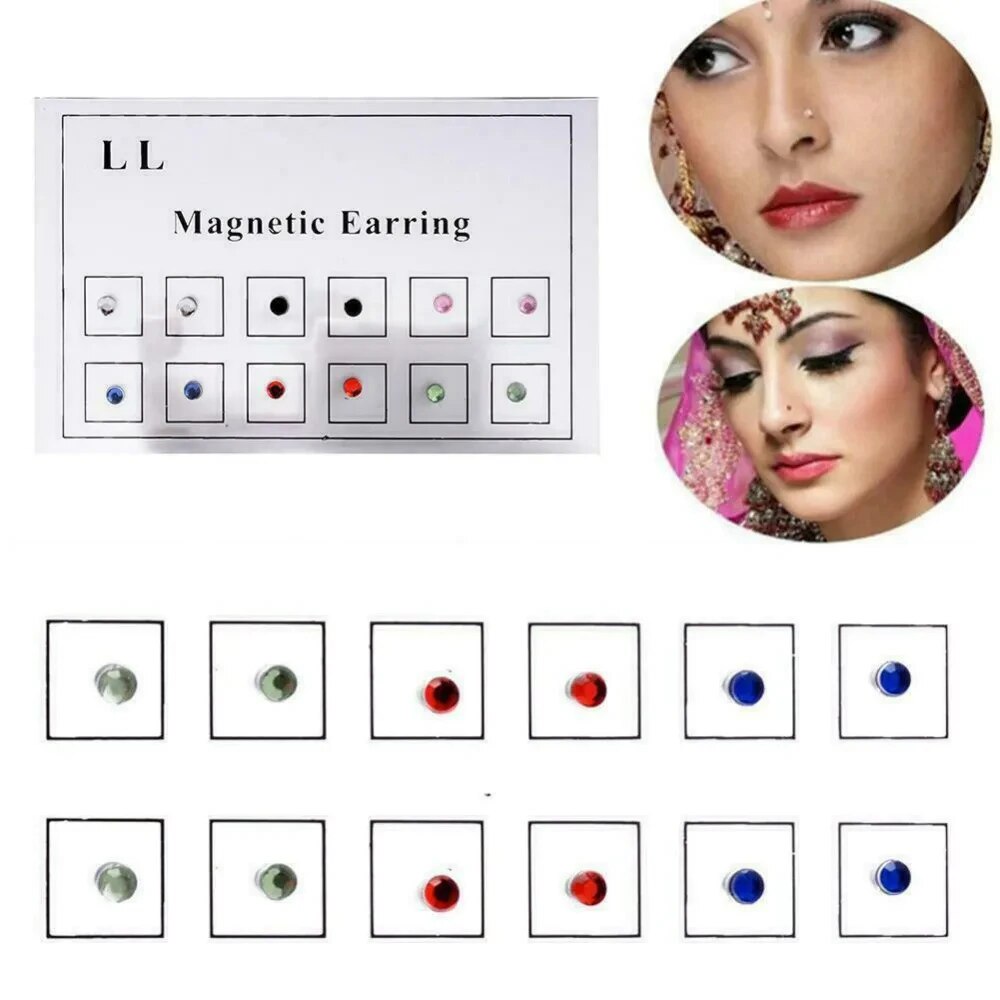 ドリルされていない磁気イヤリング,偽のイヤスタッド,耳珠,ア - Body Jewelry Nose Studs のレビューと価格