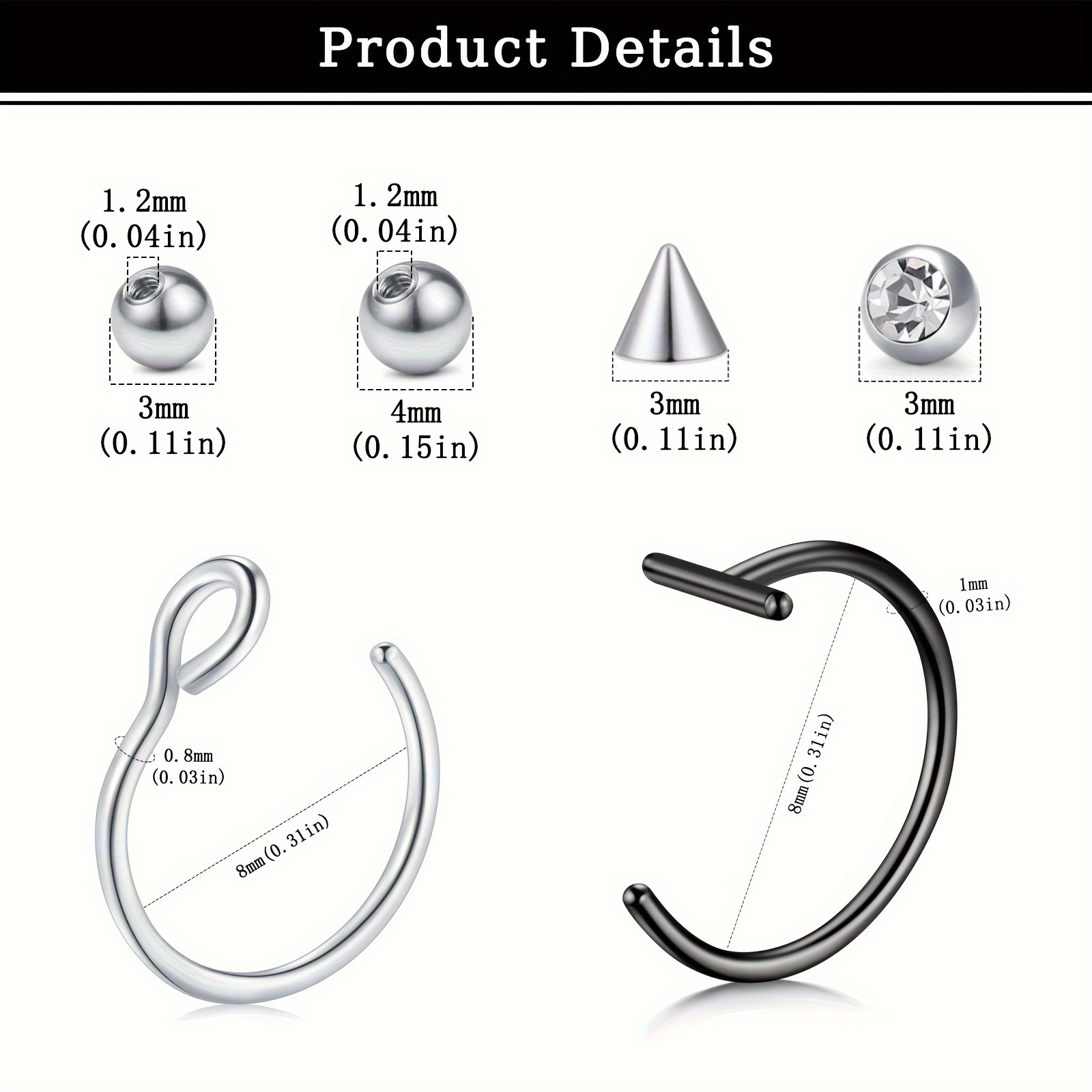 フェイクピアス、フェイクリップリング、フェイクノーズリング、 - Body Jewelry Piercing のレビューと価格