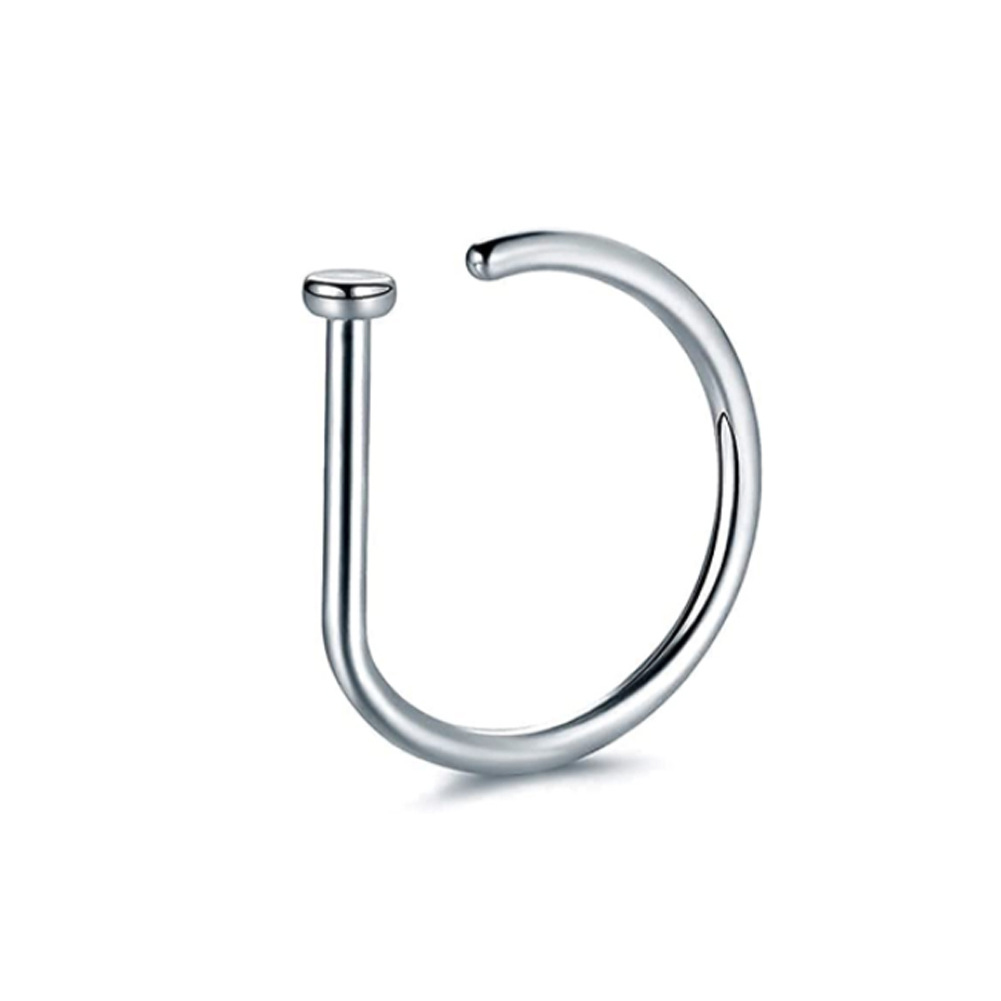 1PC 女性男性偽鼻リング D 形状湾曲したバーベル鼻フープ - Body Jewelry Nose Studs のレビューと価格
