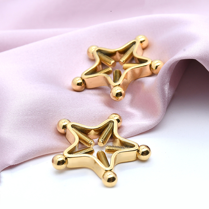 新しい 1 ピースステンレス鋼調節可能な乳首リング女性用、星 - Body Jewelry Nipple Rings のレビューと価格