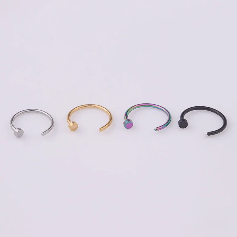 5個/ロット 20G ノーズリングフープ、6mm/8mm/1 - Body Jewelry Nose Studs のレビューと価格