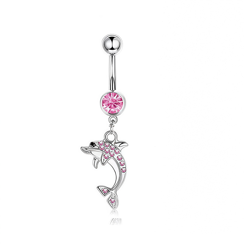 1 個ピンククラウンへそリングジュエリーステンレス鋼ハートへ - Body Jewelry Piercing のレビューと価格