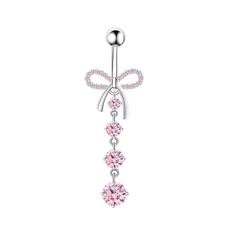 1 個ピンククラウンへそリングジュエリーステンレス鋼ハートへ - Body Jewelry Piercing のレビューと価格