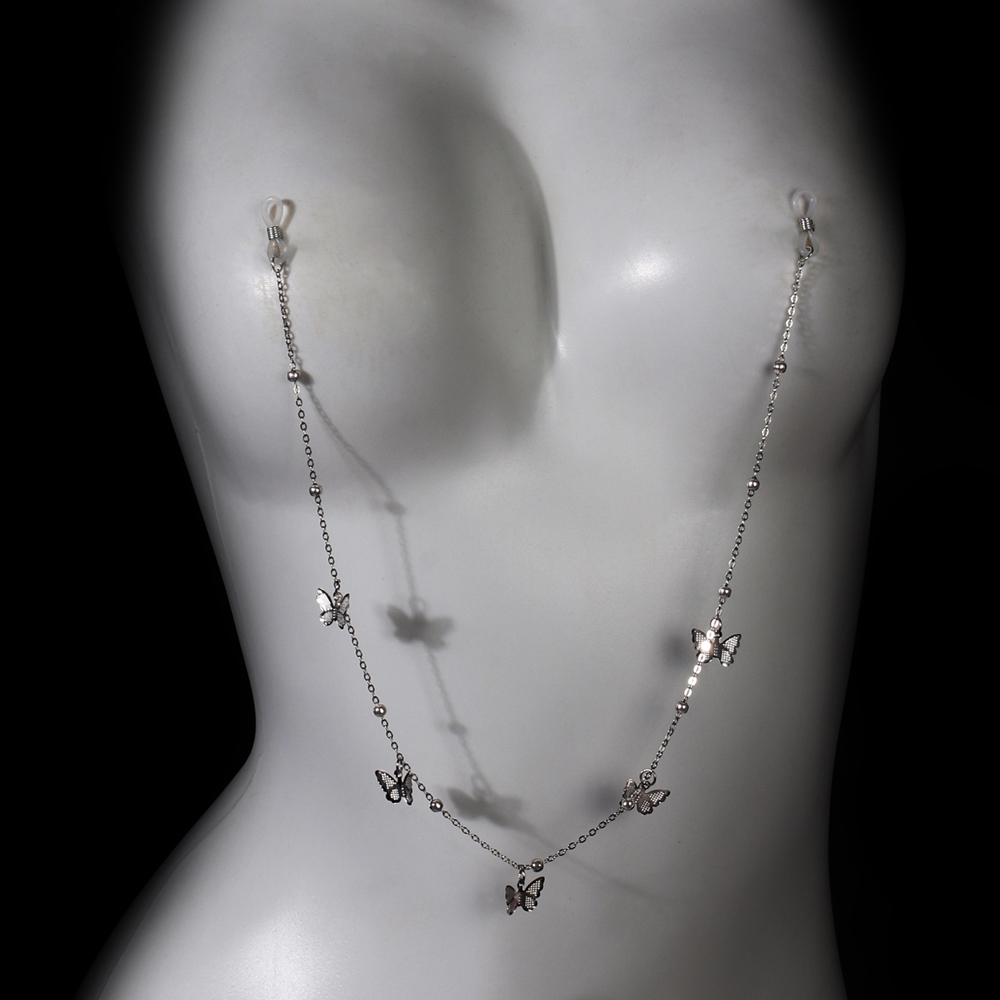 セクシーなメタルバタフライニップルチェーンブラ、ピアス不要の - Body Jewelry Piercing のレビューと価格