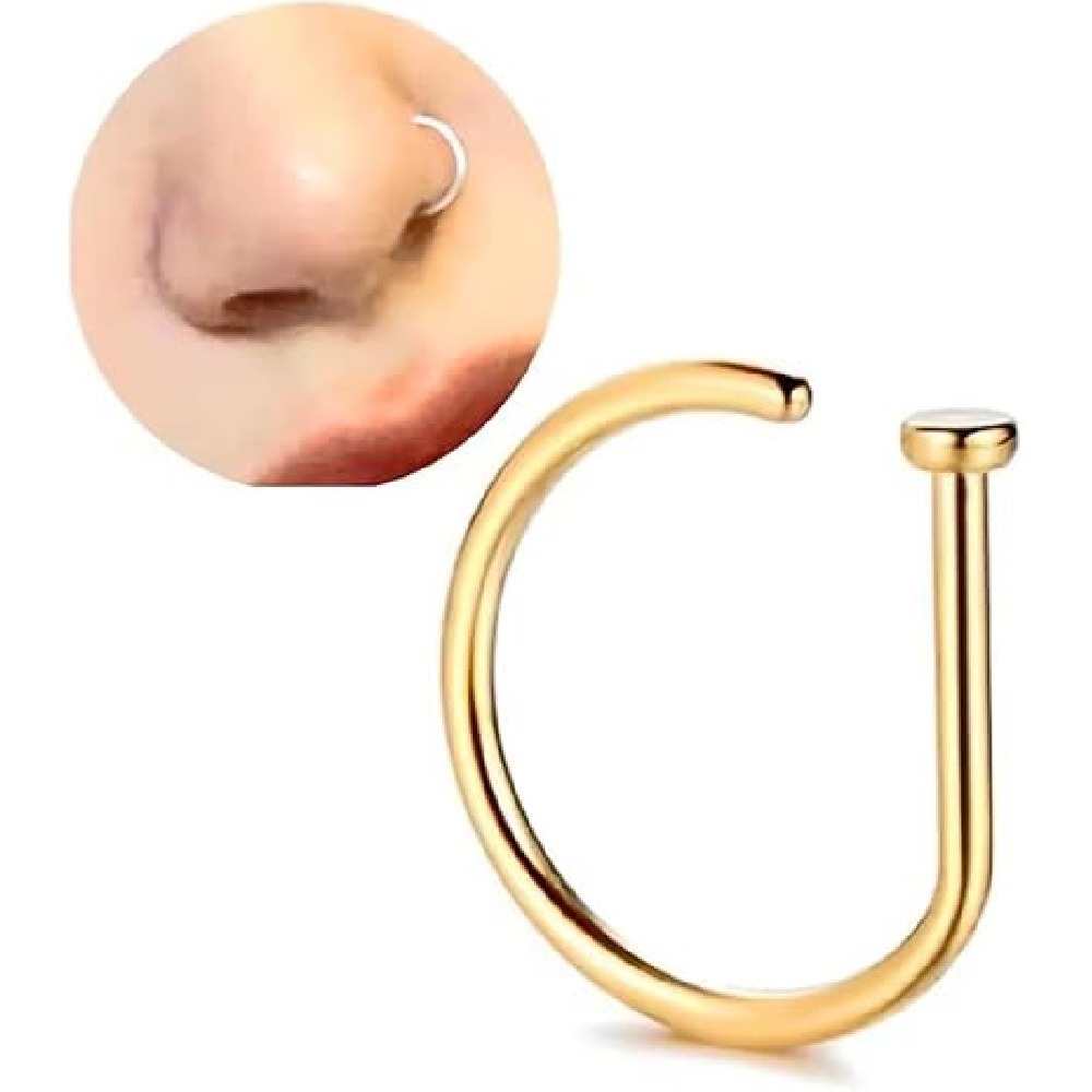 4個セット ノンピアス D型ノーズリング フェイクノーズカフ - Body Jewelry Piercing のレビューと価格