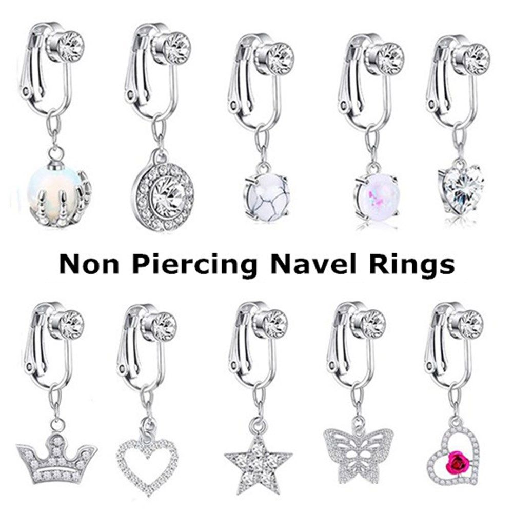 ファッション女性用ベリーボタンリング、非ピアス式軟骨クリップ - Body Jewelry Piercing のレビューと価格