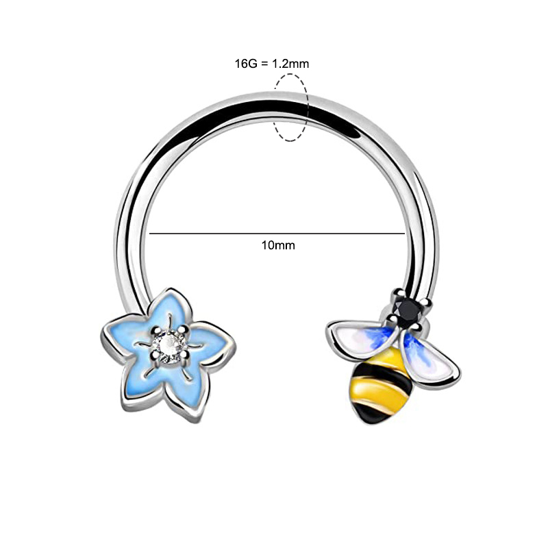 16G セプタムリング ダイスピアス サージカルスチール 軟 - Body Jewelry Nose Studs のレビューと価格