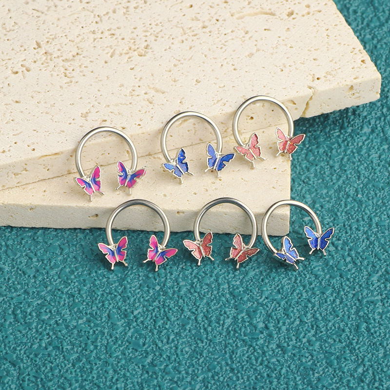 16G セプタムリング ダイスピアス サージカルスチール 軟 - Body Jewelry Nose Studs のレビューと価格