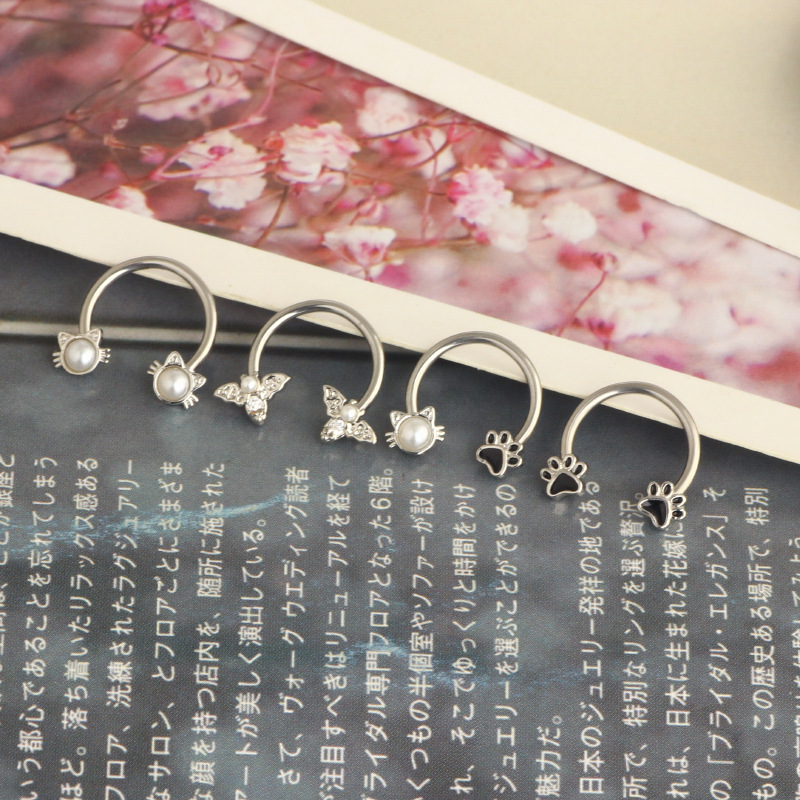 16G セプタムリング ダイスピアス サージカルスチール 軟 - Body Jewelry Nose Studs のレビューと価格