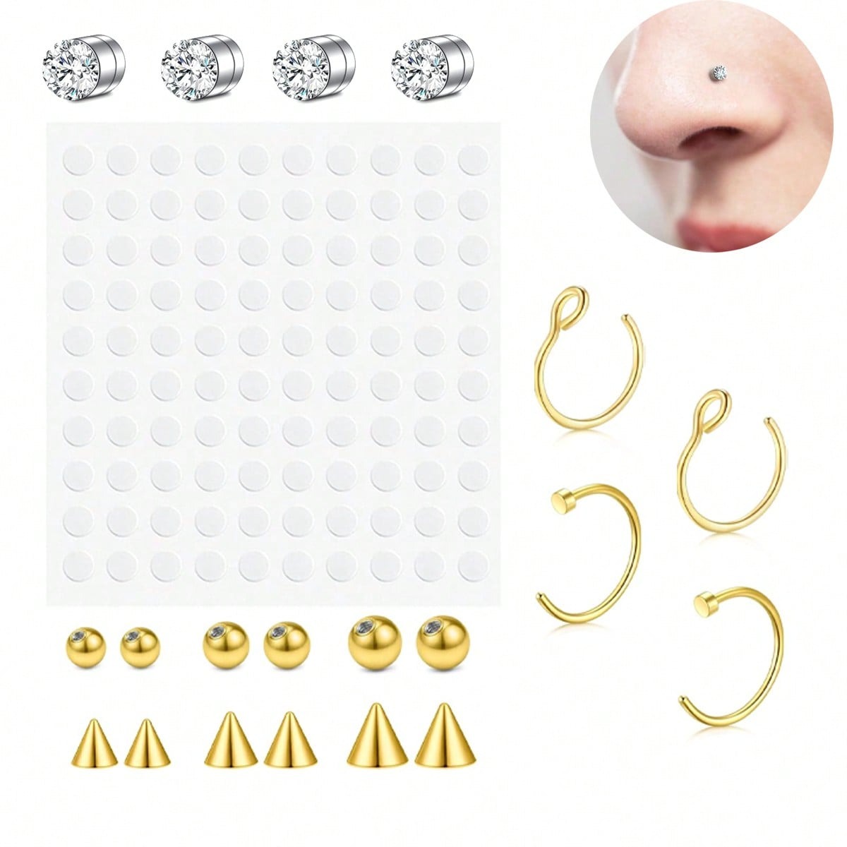 フェイクノーズリング、フェイクセプタム（女性用）、フェイクノ - Body Jewelry Piercing のレビューと価格