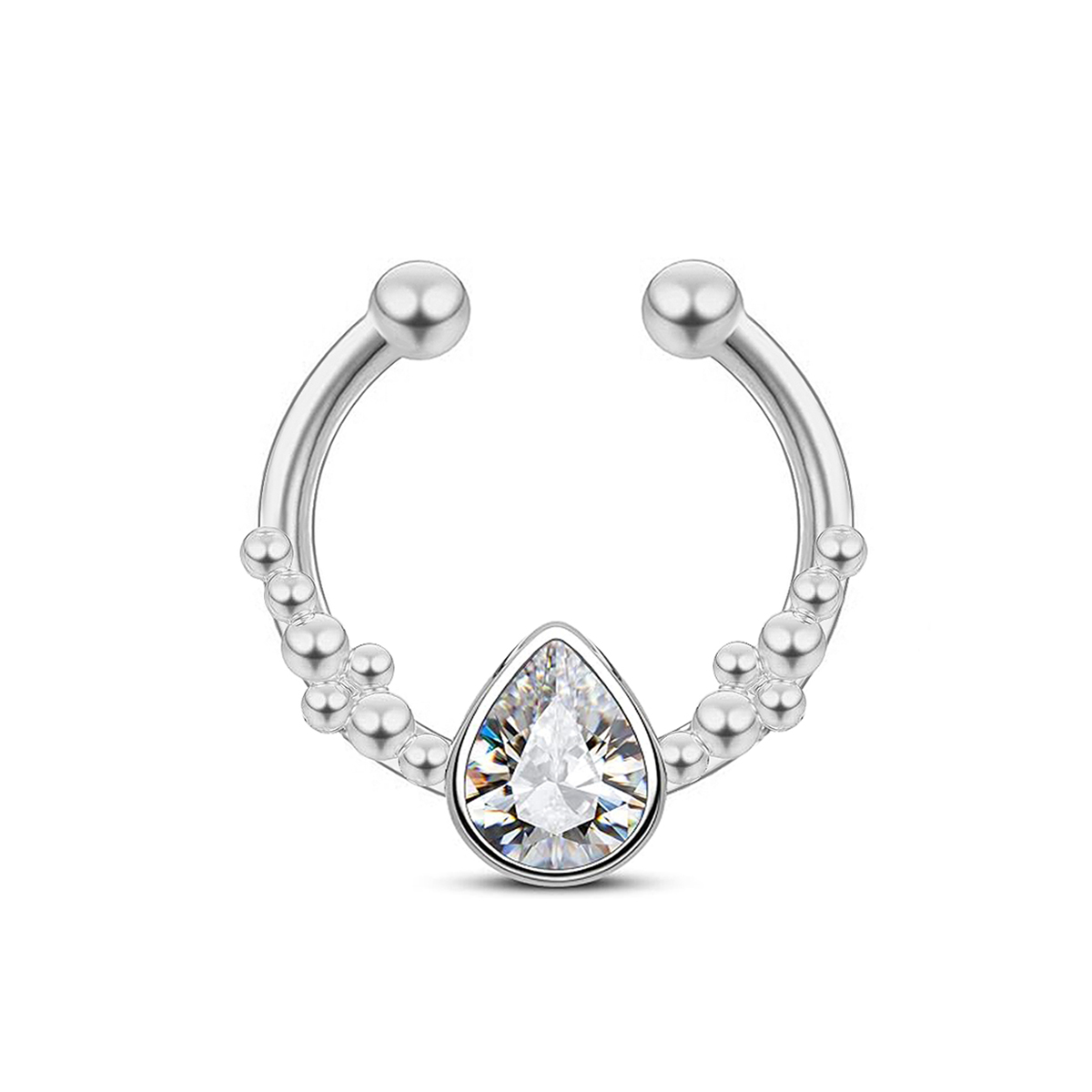 ステンレス鋼ホースシューウォータードロップノーズリング女性用 - Body Jewelry Piercing のレビューと価格