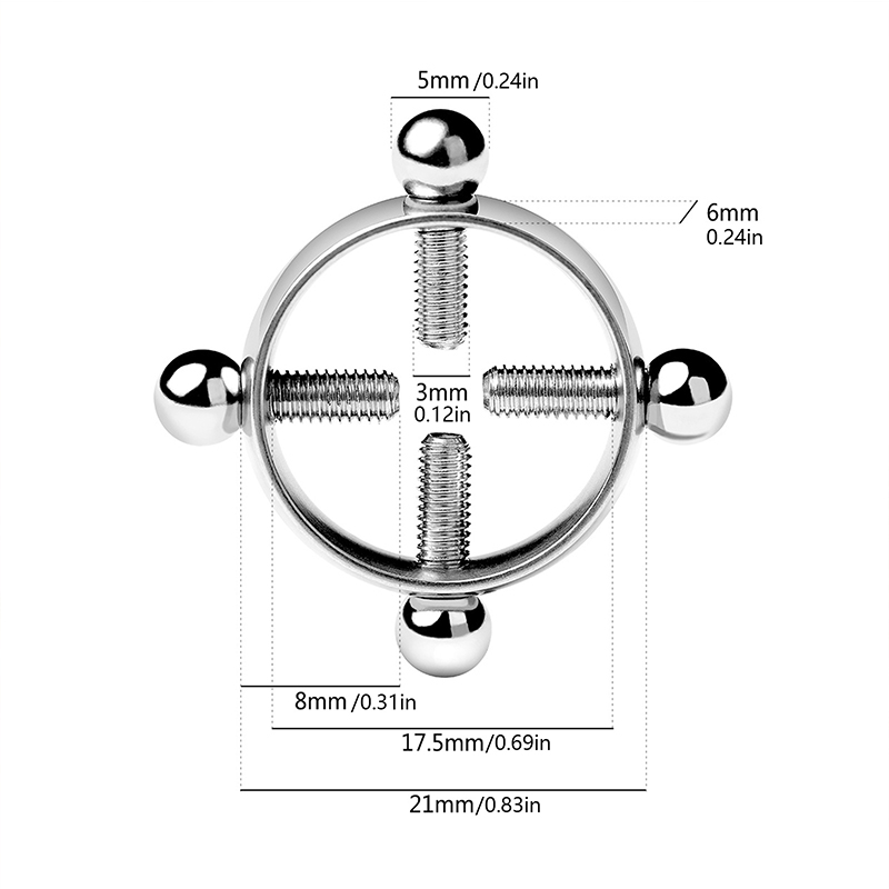 1 ペアのステンレス鋼クロスニップルクランプ - ピアスなし - Body Jewelry Piercing のレビューと価格