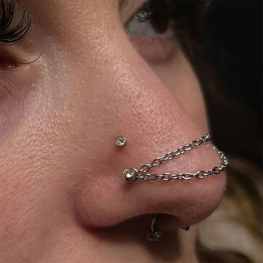 ファッションチタンノーズチェーン ダブルチェーン 25-50 - Body Jewelry Piercing のレビューと価格