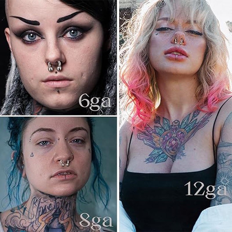 1PC 18G-00G 大型ゲージステンレス鋼馬蹄リングセプ - Body Jewelry Piercing のレビューと価格