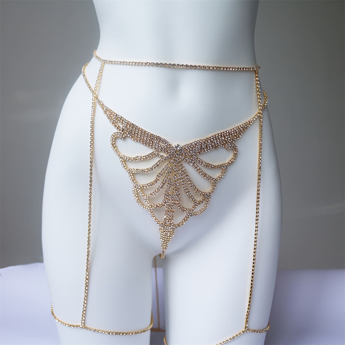 マルチレイヤーラインストーン、スパークリングウエストジュエリ - Body Jewelry Chain のレビューと価格