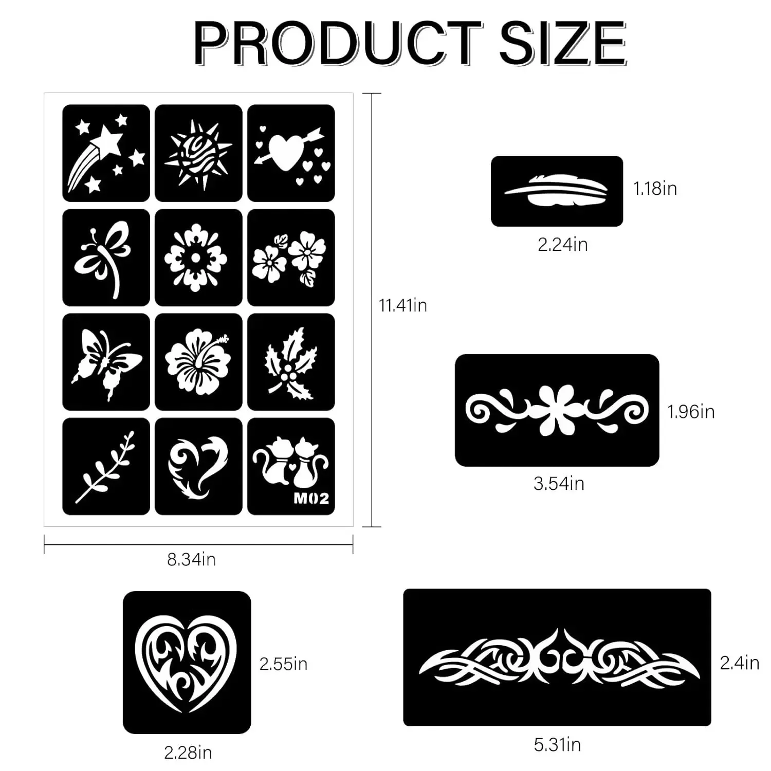 ナルカシー ステンシルキット 3/5/10/20枚入り 40 - Body Jewelry Glue のレビューと価格