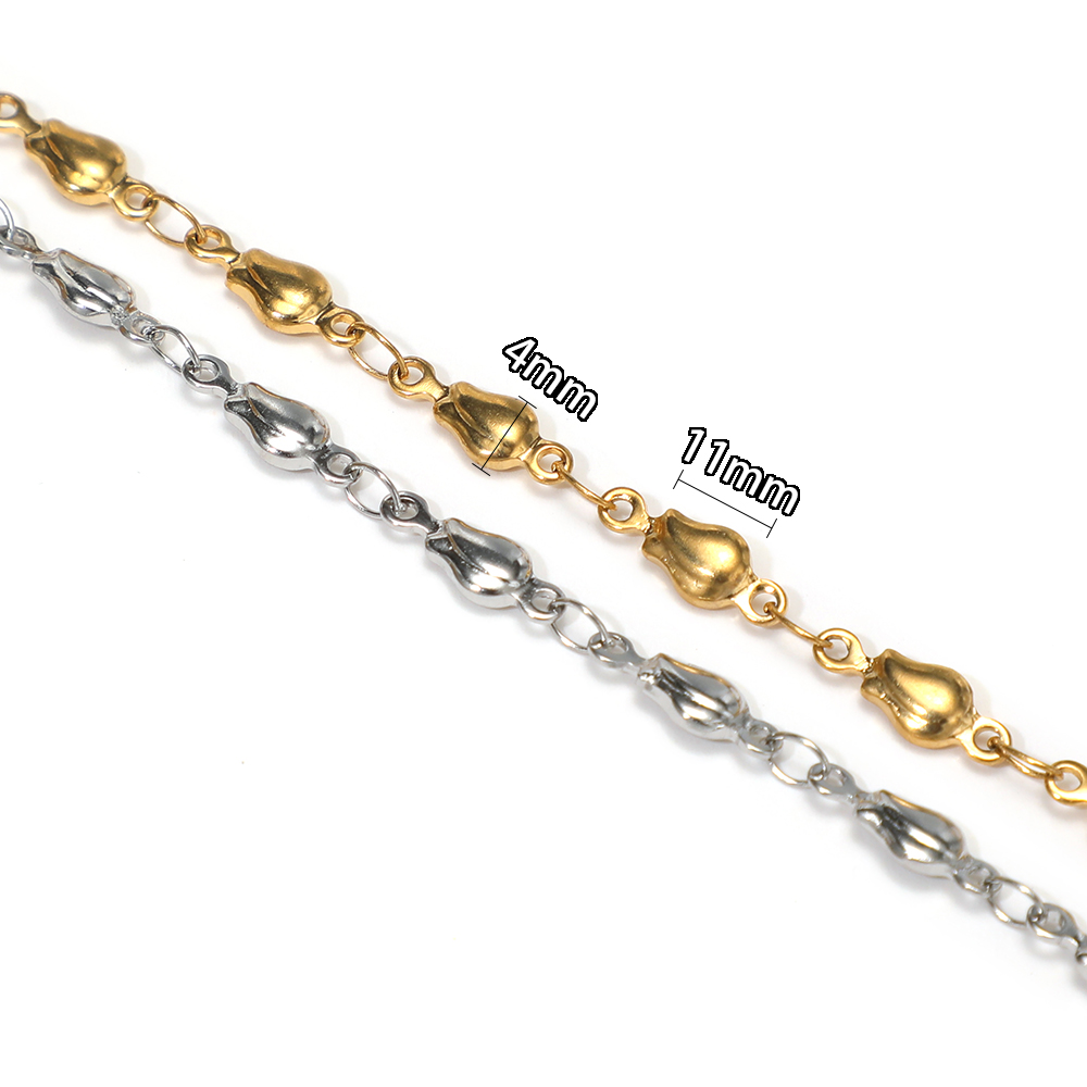 1メートルのステンレス製フラワービーズチェーン、DIYジュエ - Body Jewelry Chain のレビューと価格
