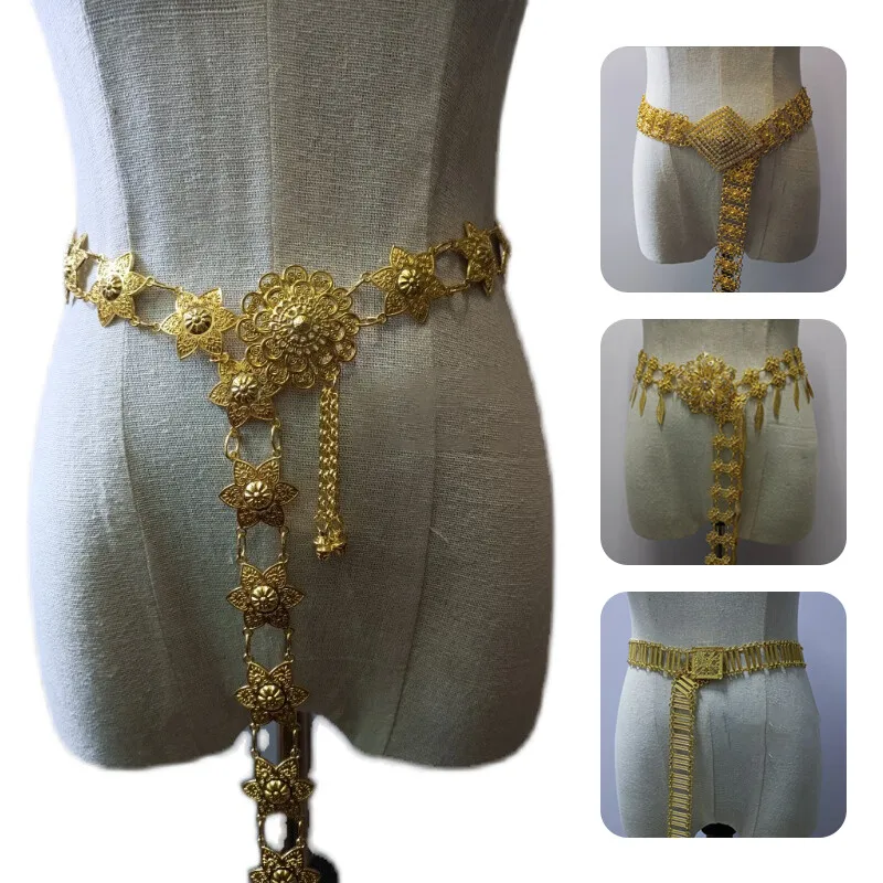 1PC 金属タイウエストチェーン女性タイ Dai ゴールドベ - Body Jewelry Chain のレビューと価格