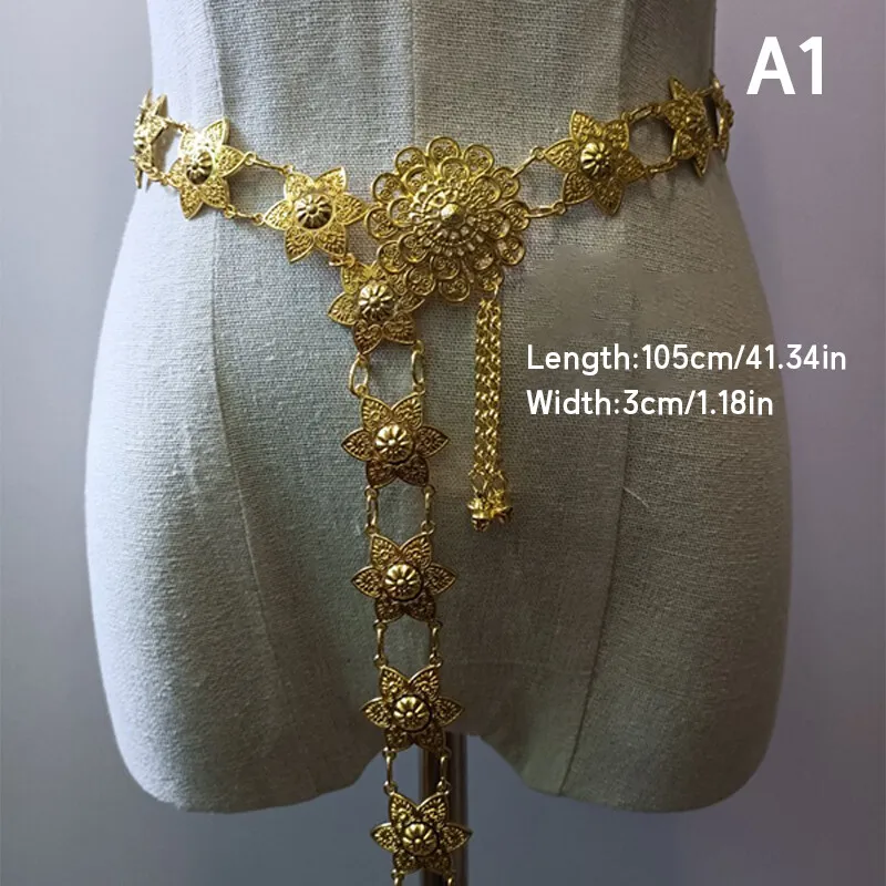 1PC 金属タイウエストチェーン女性タイ Dai ゴールドベ - Body Jewelry Chain のレビューと価格