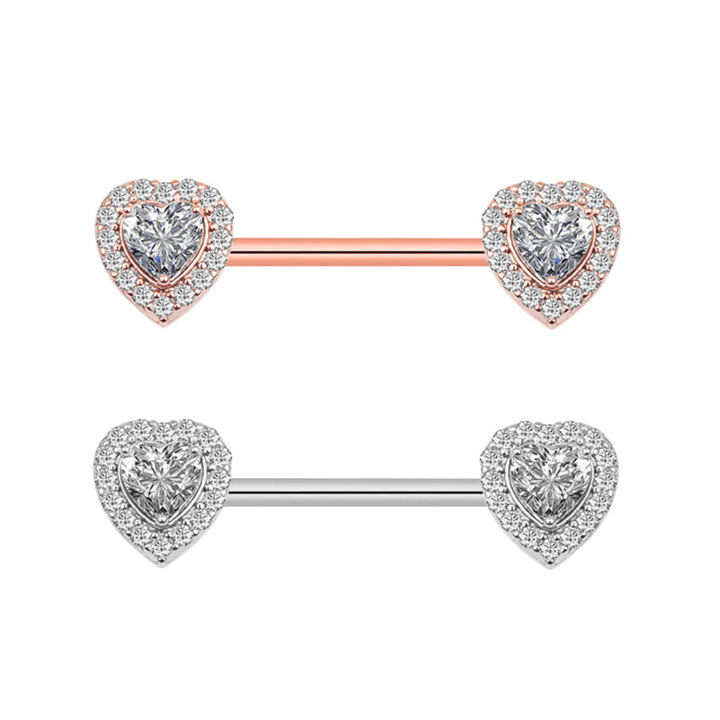 2 個ファッション高品質ジルコン乳首ピアスバー 316L 外 - Body Jewelry Nipple Rings のレビューと価格